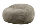Pouf fauteuil géant en mousse expansible et velours tricoté gris - Dekonao MZEO11065