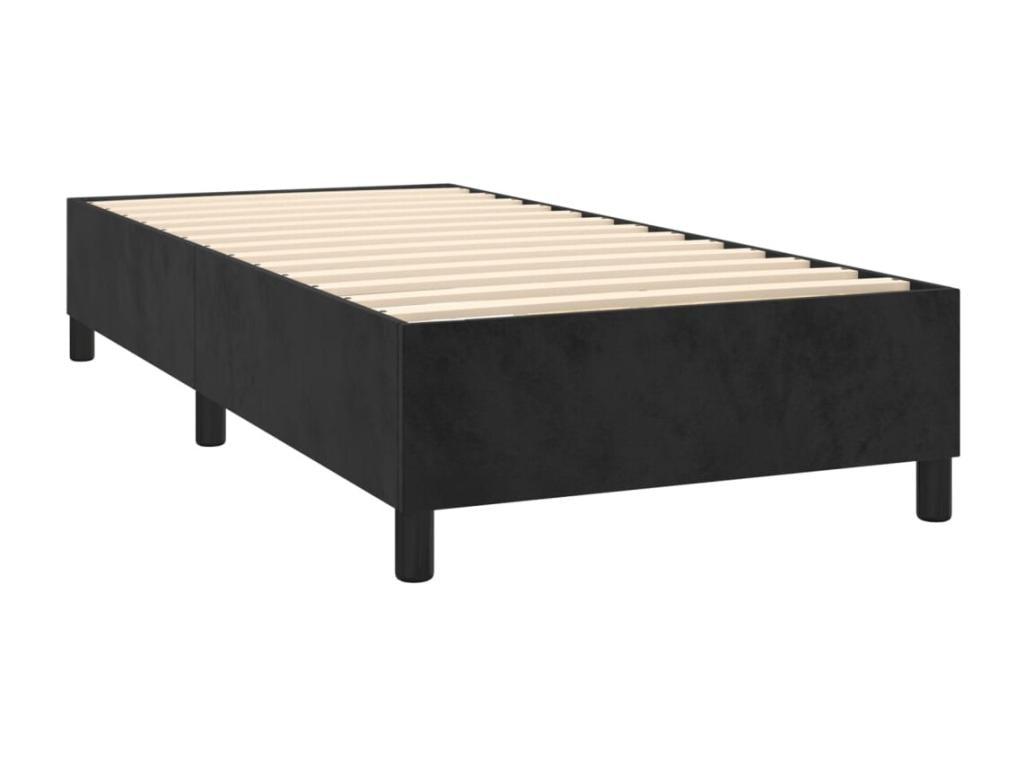Lit à sommier tapissier avec matelas Noir 100x200 cm Velours PNRE64484
