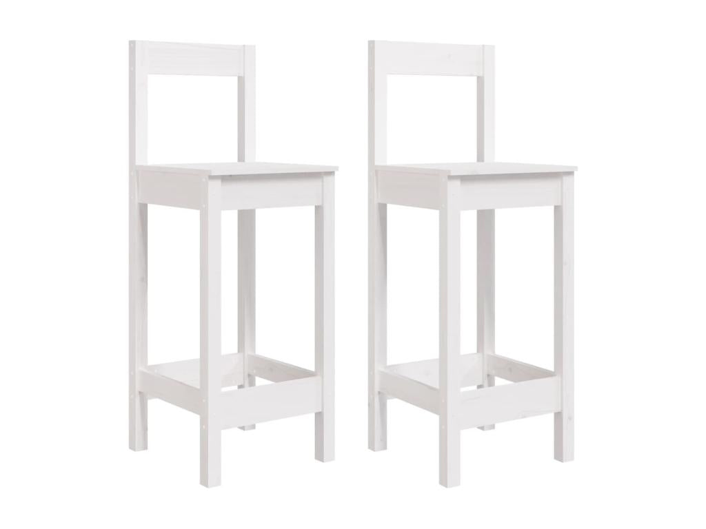 Chaises de bar lot de 2 blanc 40x41,5x112 cm bois de pin solide MZEB78065