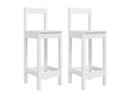 Chaises de bar lot de 2 blanc 40x41,5x112 cm bois de pin solide MZEB78065