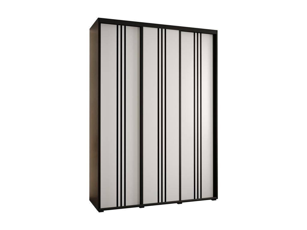 ARMOIRE Dekonao 6 À PORTES COULISSANTES 235.2/170/45 3 portes Noir/Blanc/Noir ZASM78896