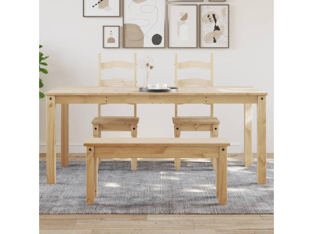 Table à manger Dekonao 180x90x75 cm bois massif de pin VMTJ73589
