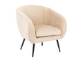 Fauteuil en Velours Beige Dekonao et pieds en métal noir YOGX90447