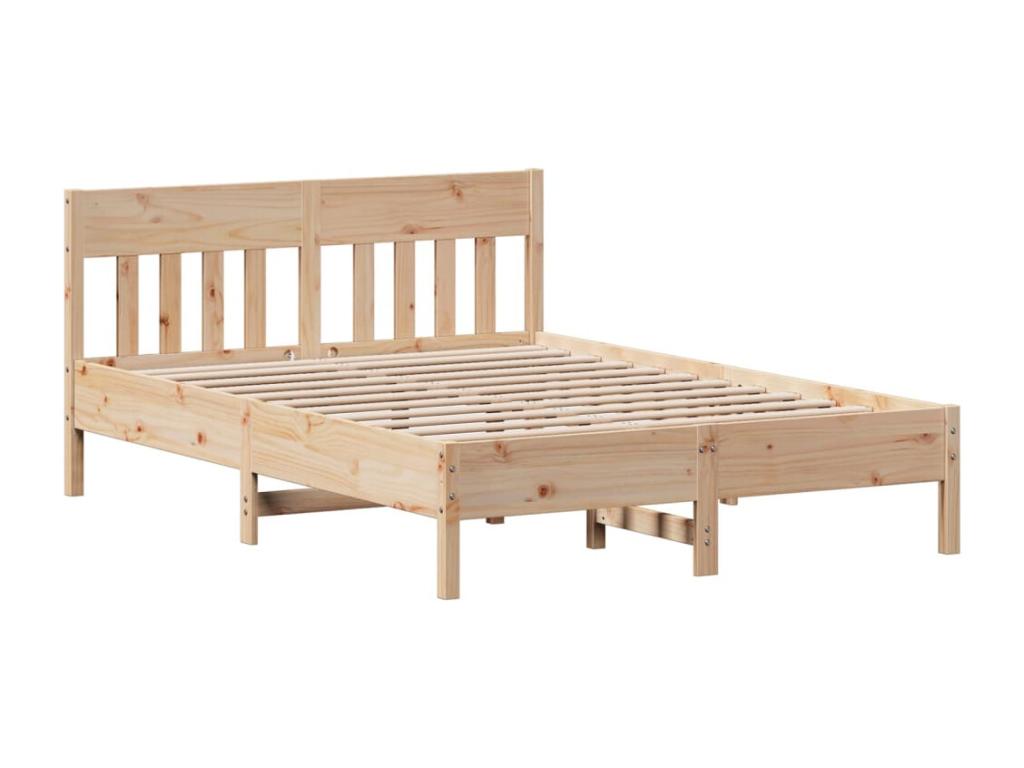 Cadre de lit sans matelas 160x200 cm bois massif de pin QZAO11092