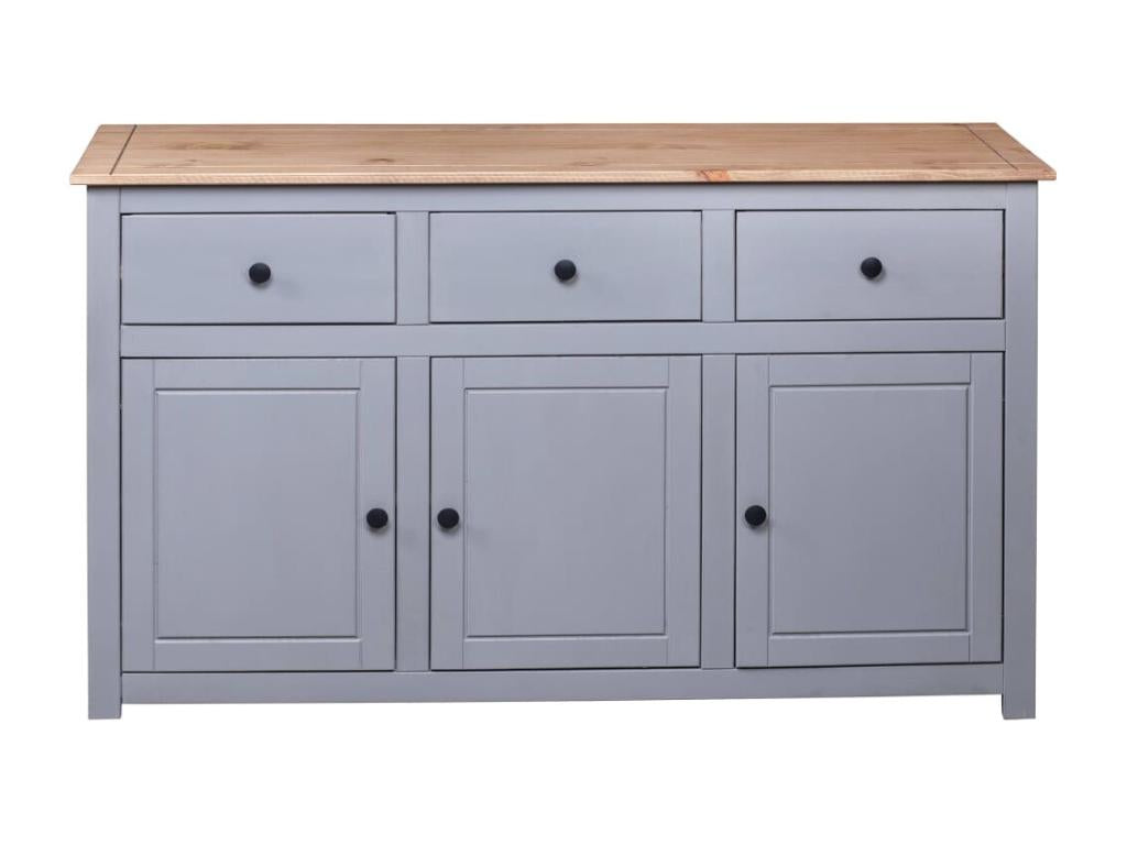 Buffet Gris 135x40x80 cm Pin solide Assortiment Ligniva QDHS37858