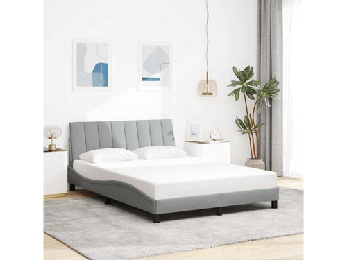 Cadre de lit sans matelas gris clair 120x200 cm tissu UPZS92535