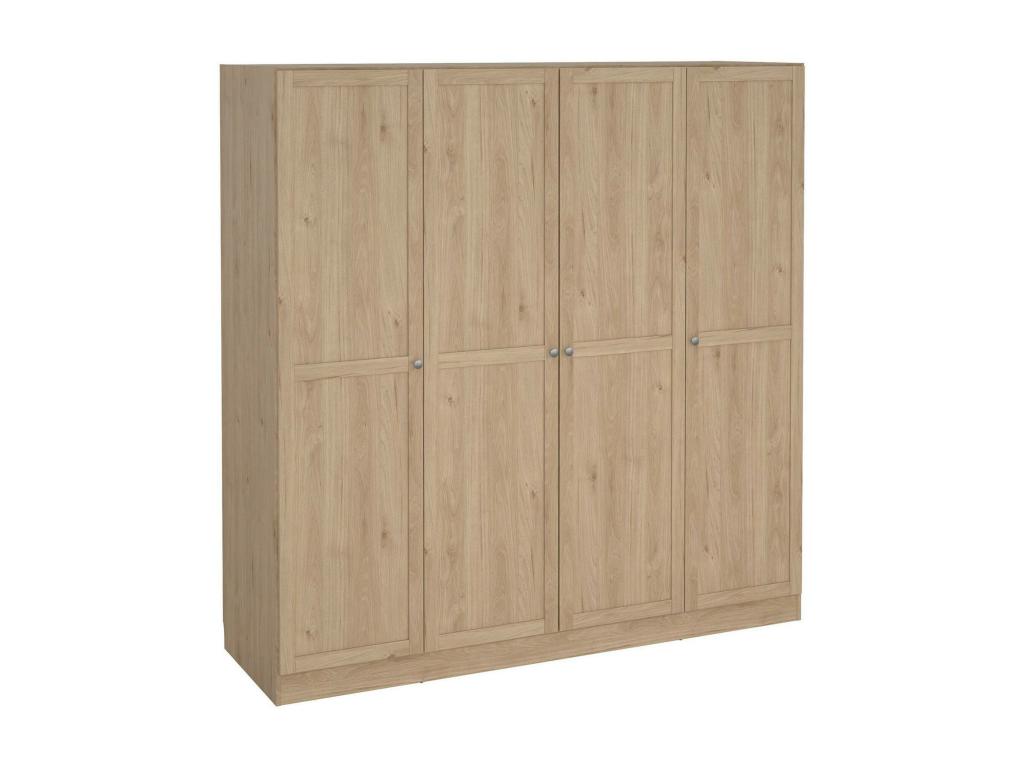 Grande Garde-robe Dserr Meubles de chambre Penderie de plain-pied Placard à vêtements 196x62 h200 cm Chêne clair PSGH06851