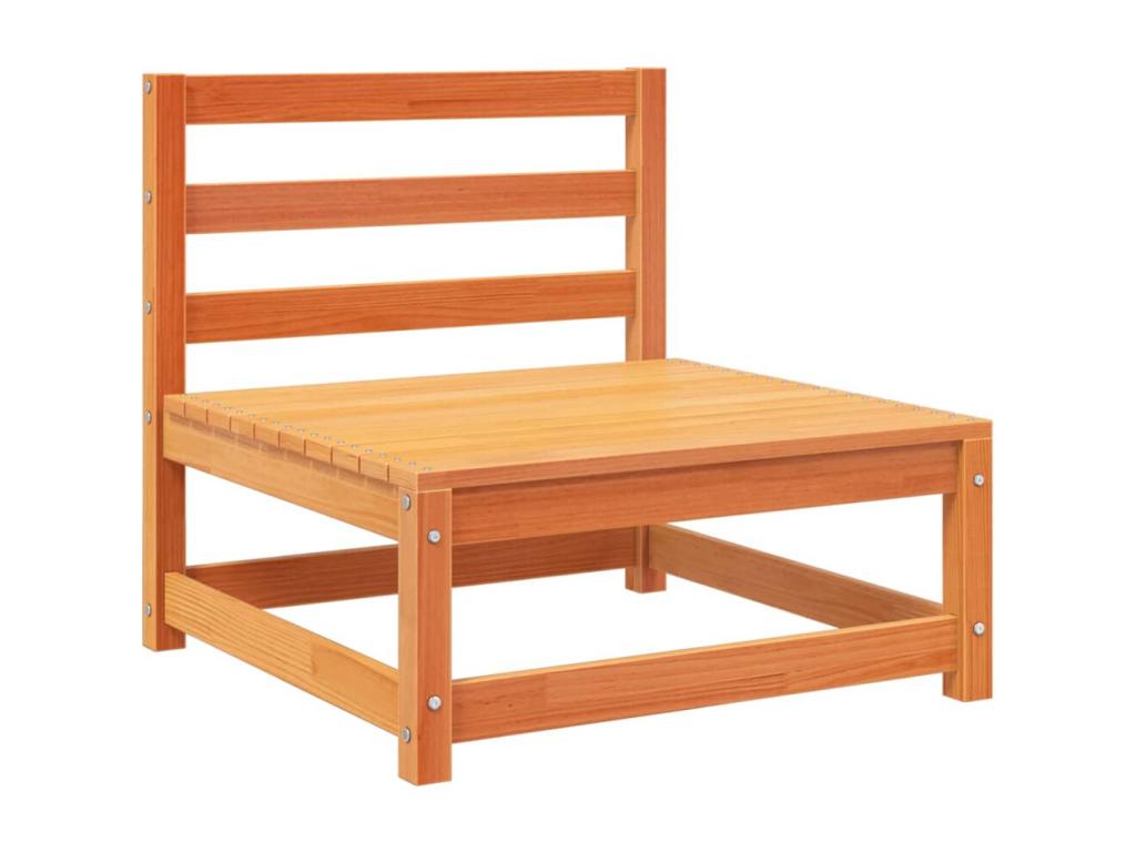 Salon de jardin 6 pièces cire marron bois de pin massif AFKP66735