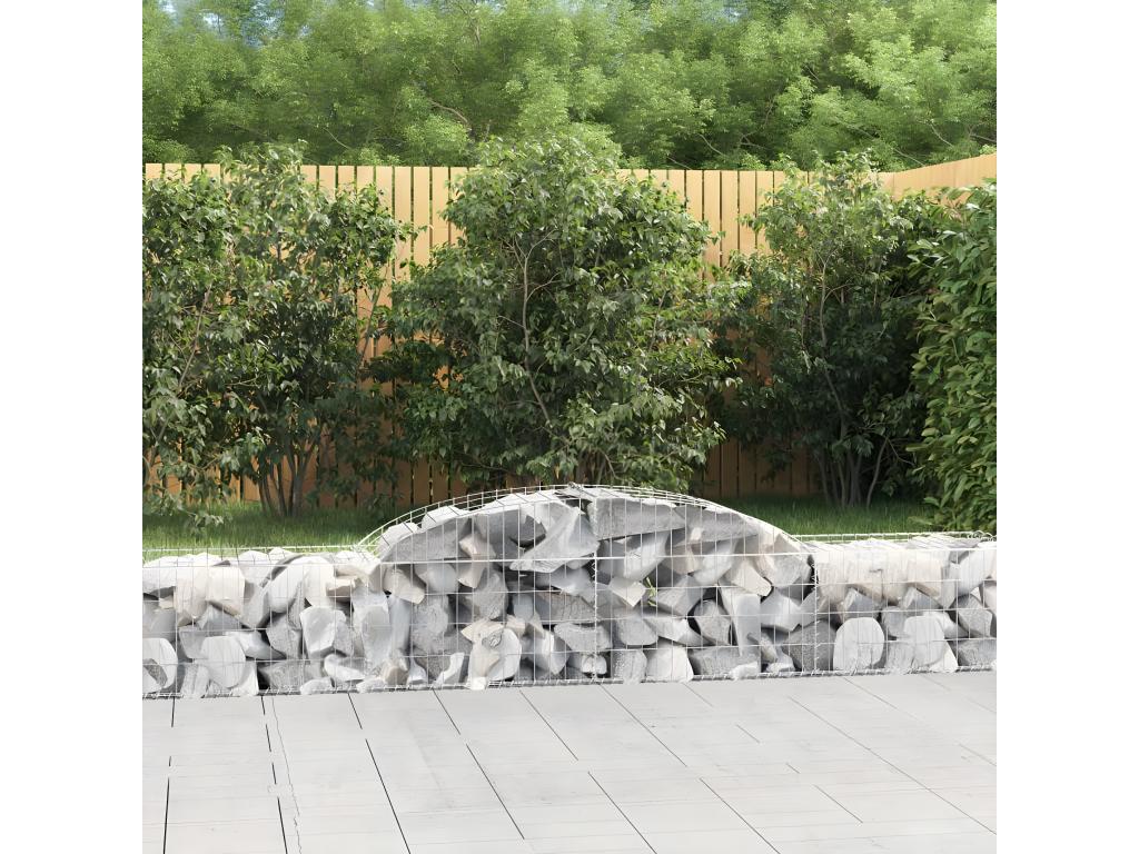 Paniers à gabions arqués 7 pièces 300x50x40/60 cm fer galvanisé DIBA08885