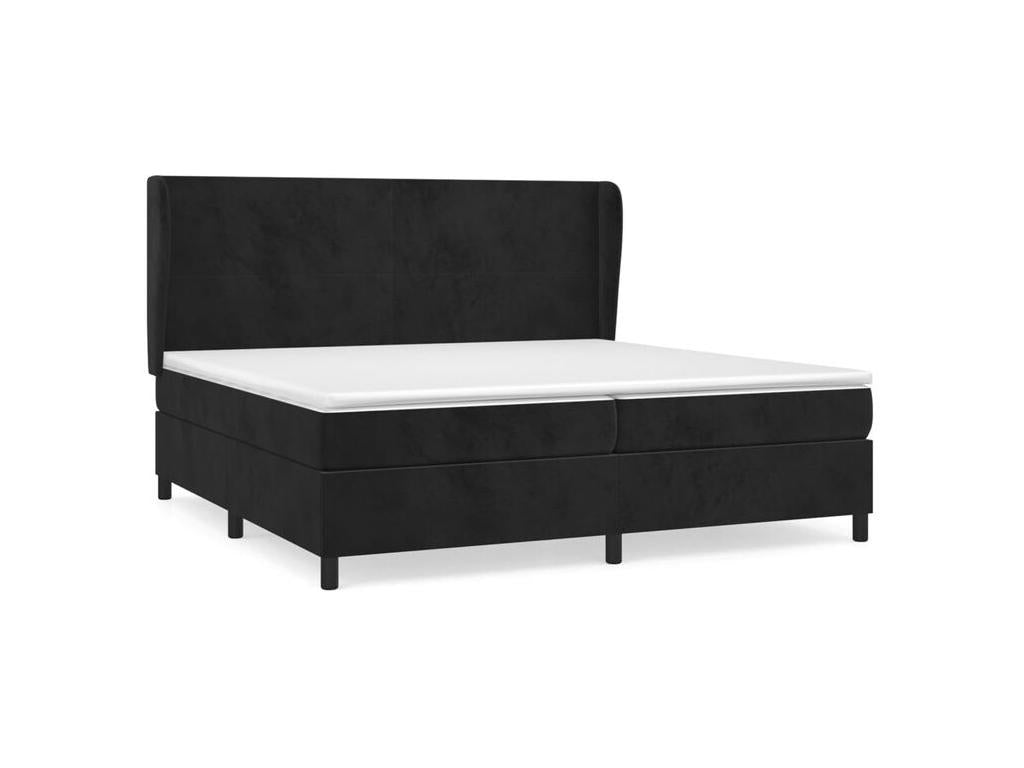 Sommier à Dekonao de lit et matelas Noir 200x200 Velours ZJWZ24209